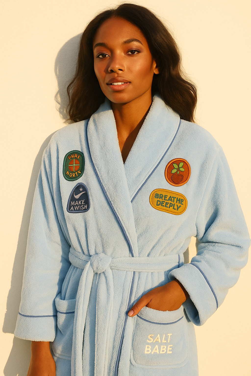 Camp Earth Robe – Lake Day Blue terry