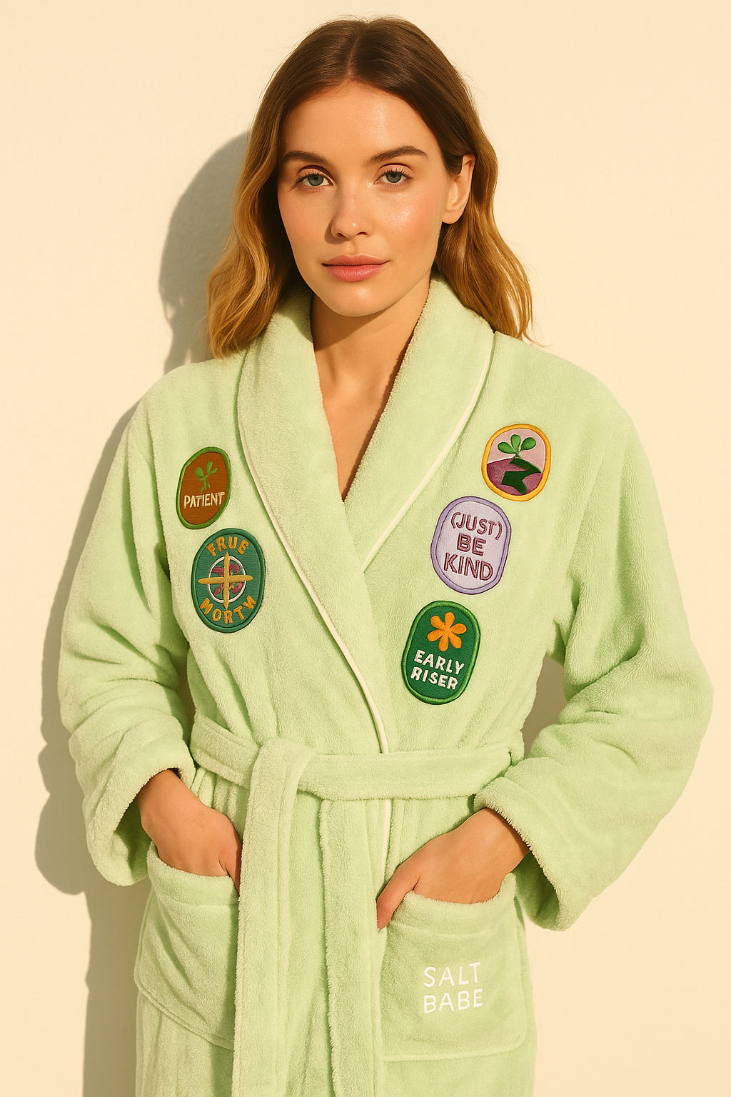 Camp Earth Robe – Morning Moss Celery Green Terry