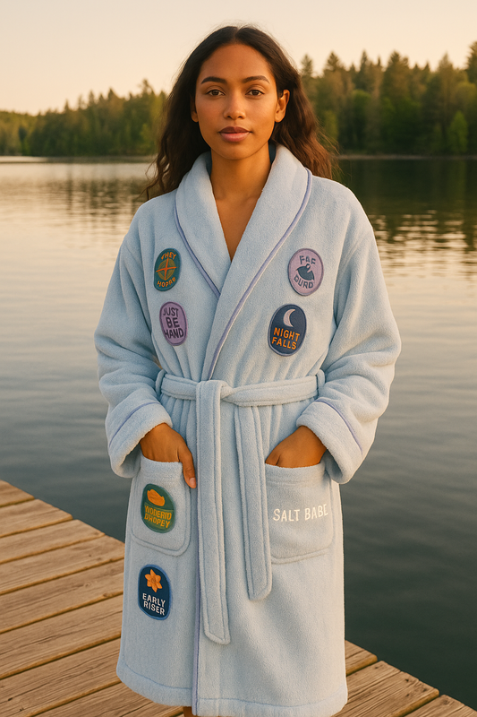 Camp Earth Robe – Lake Day Blue terry