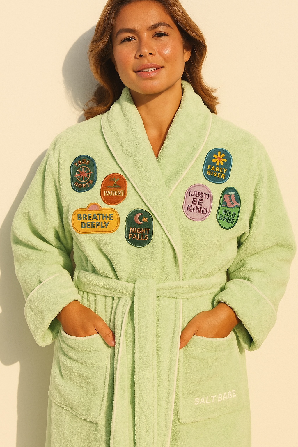 Camp Earth Robe – Morning Moss Celery Green Terry