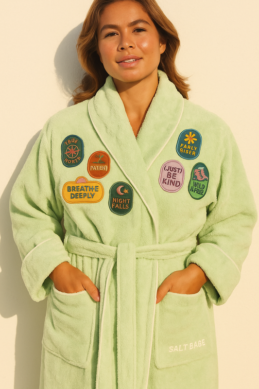 Camp Earth Robe – Morning Moss Celery Green Terry