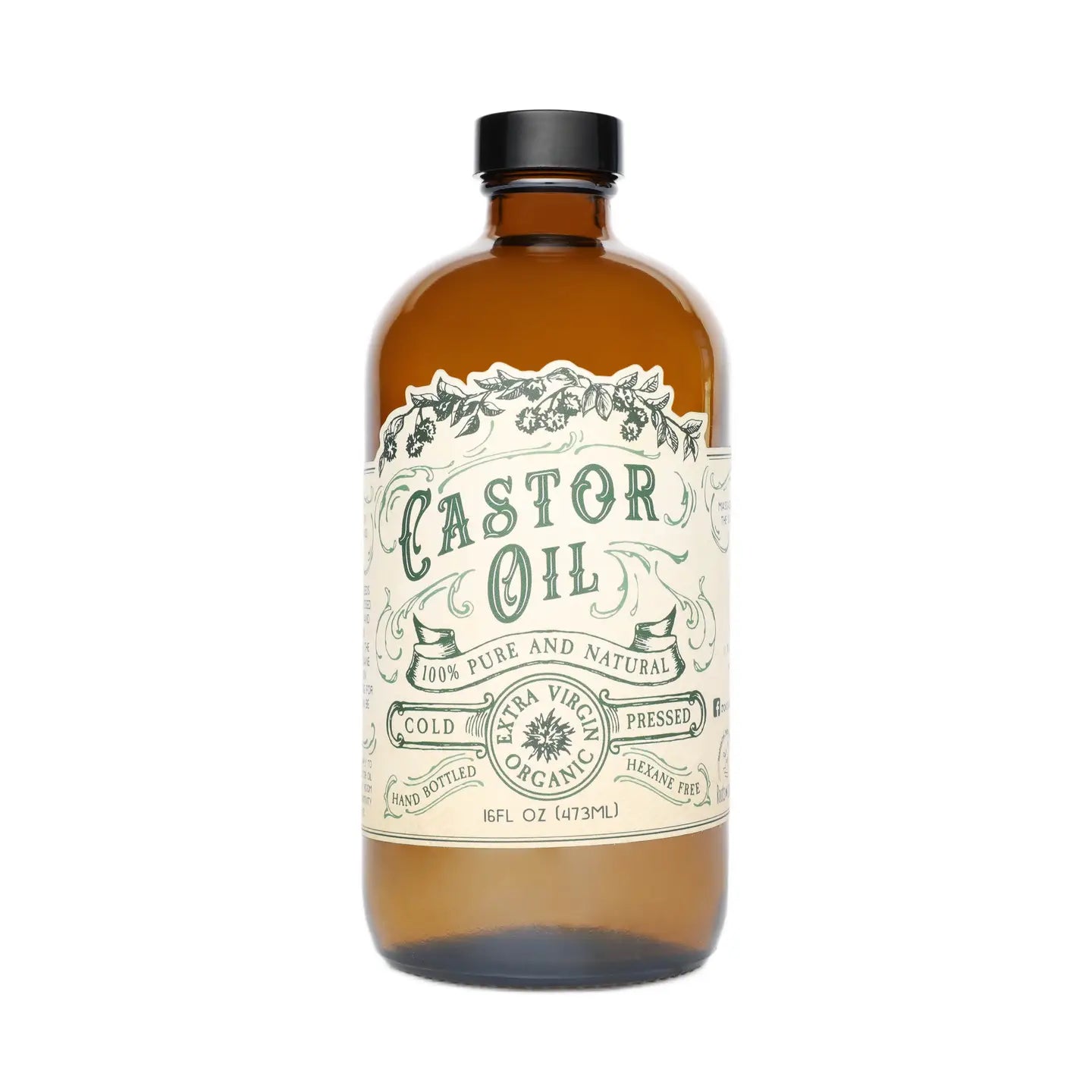 Castor Oil Organic Cold Pressed Hexane Free USA Bottled 2 oz